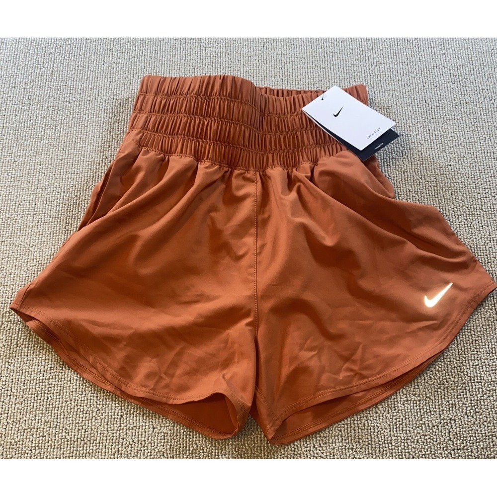 NWT Nike Women's Dri-FIT Ultra High-Waisted 3" Lined Shorts Orange XS
